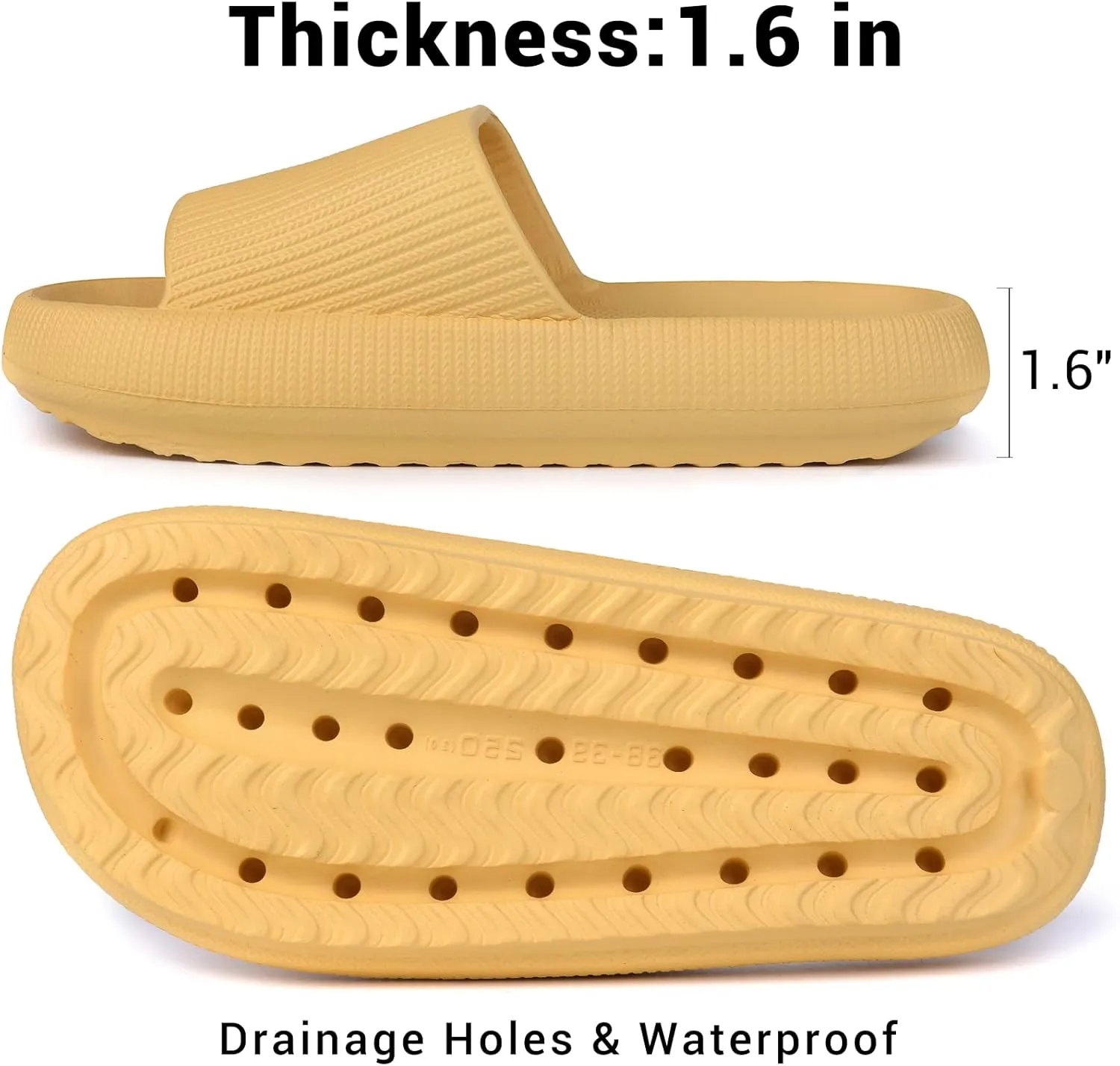VONMAY Cloud Slides for Men and Women Quick Drying Pillow Slippers Non-Slip Shower Sandals with Cushioned Thick Sole for Comfort & Support