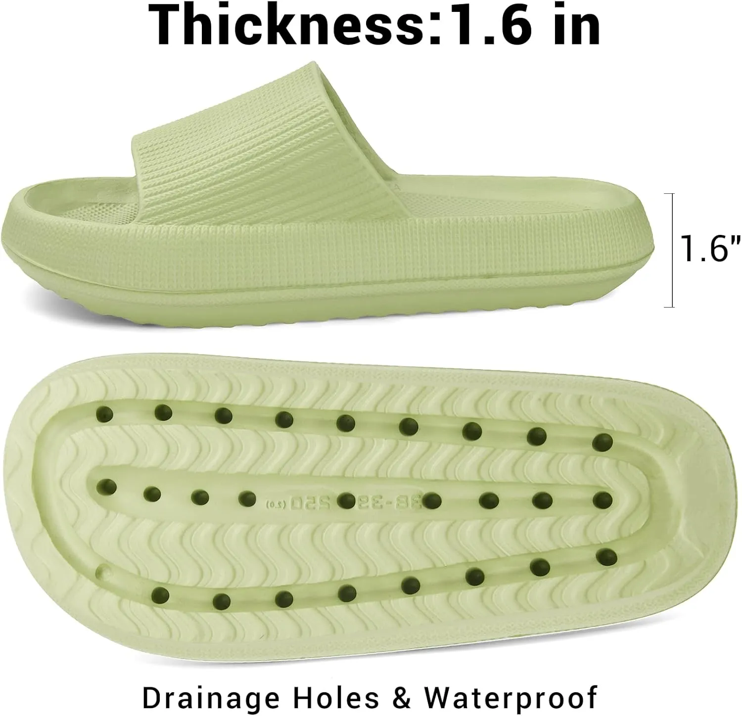 VONMAY Cloud Slides for Men and Women Quick Drying Pillow Slippers Non-Slip Shower Sandals with Cushioned Thick Sole for Comfort & Support