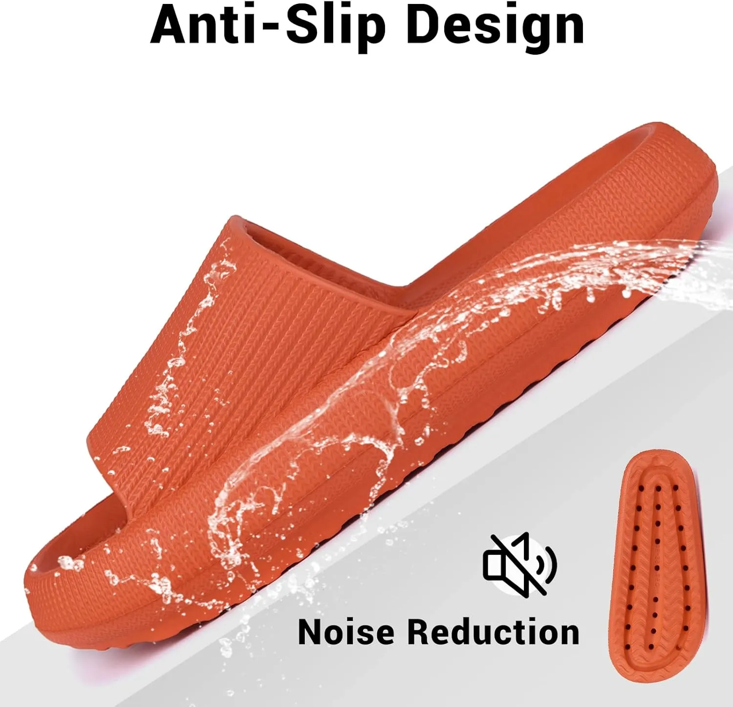 VONMAY Cloud Slides for Men and Women Quick Drying Pillow Slippers Non-Slip Shower Sandals with Cushioned Thick Sole for Comfort & Support