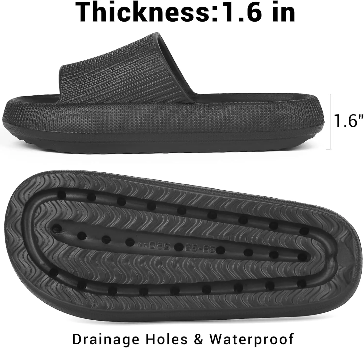 VONMAY Cloud Slides for Men and Women Quick Drying Pillow Slippers Non-Slip Shower Sandals with Cushioned Thick Sole for Comfort & Support