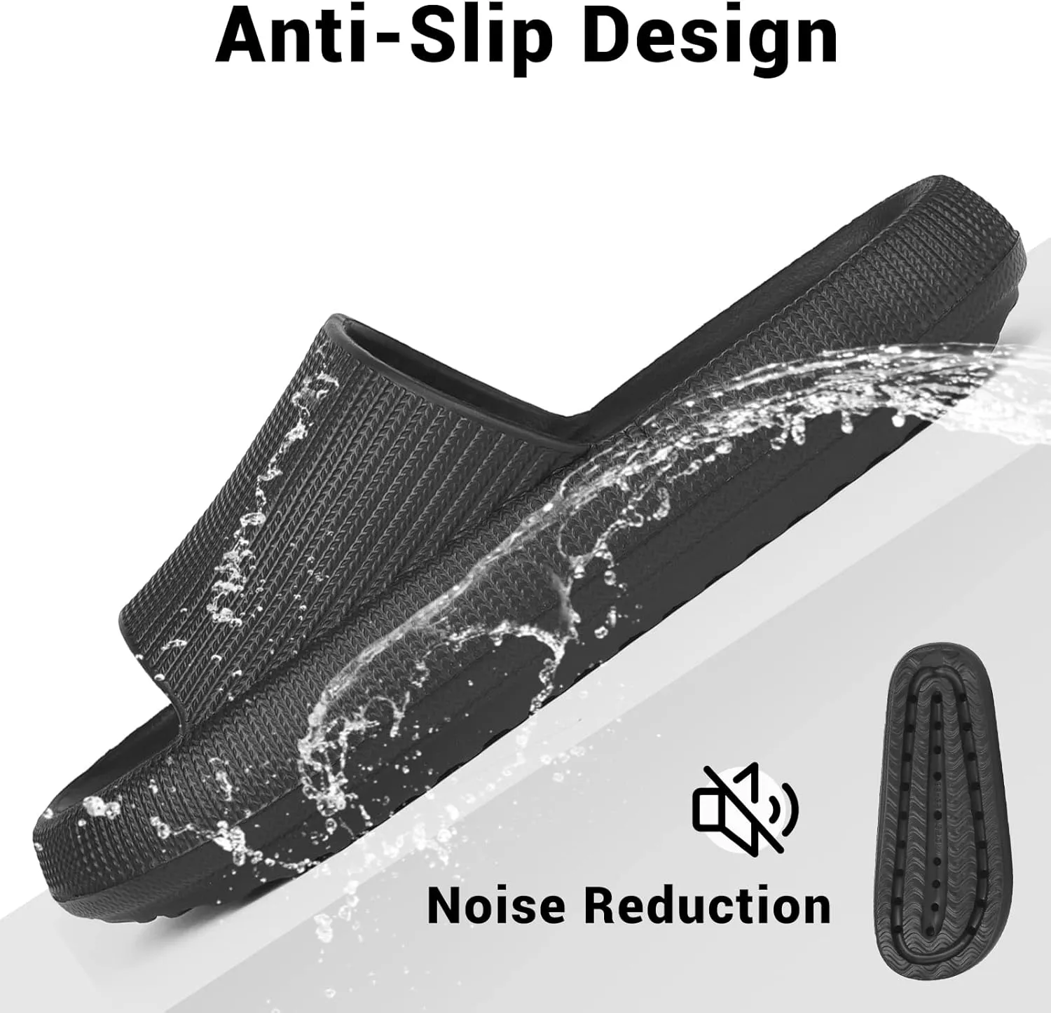 VONMAY Cloud Slides for Men and Women Quick Drying Pillow Slippers Non-Slip Shower Sandals with Cushioned Thick Sole for Comfort & Support