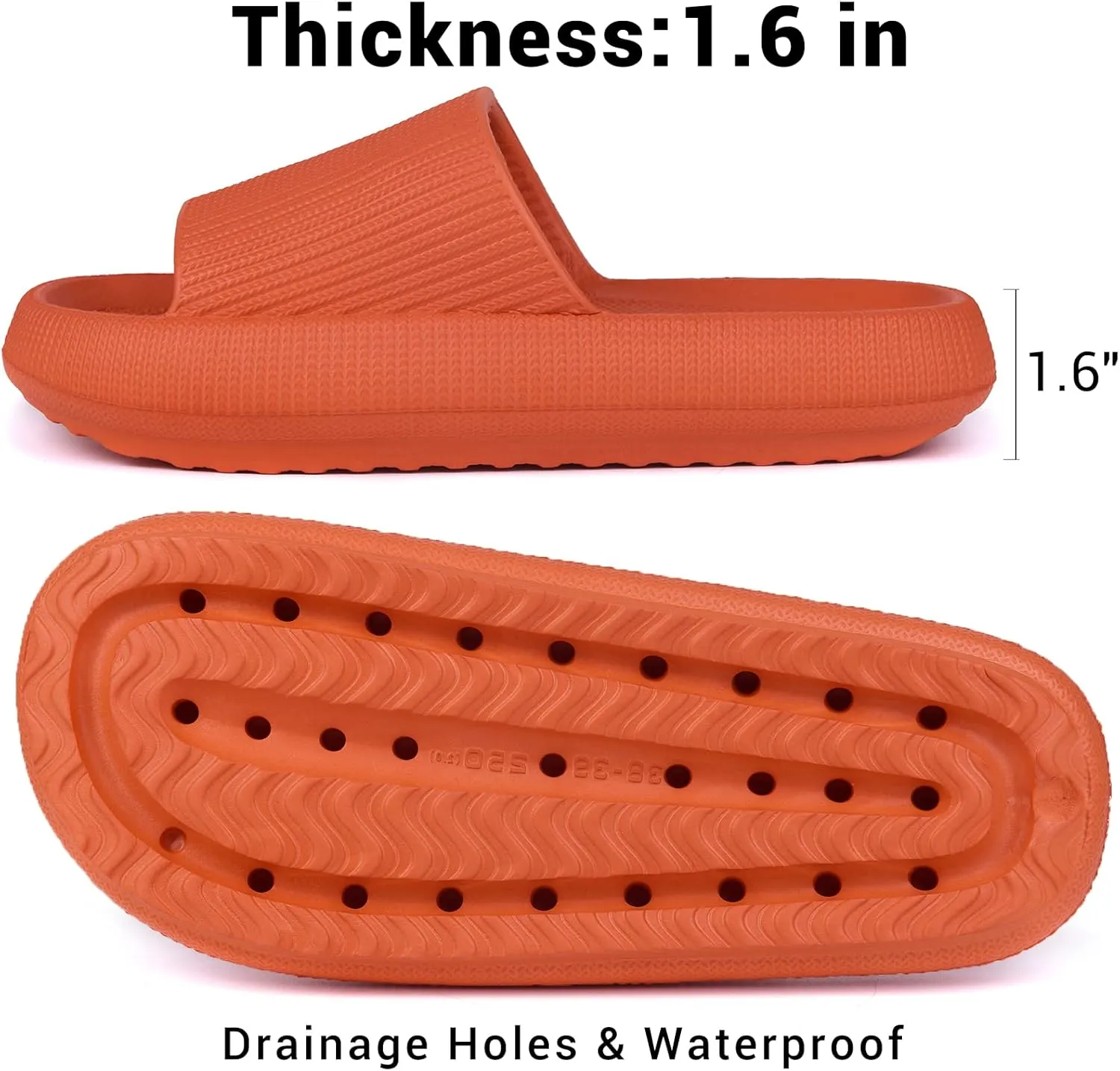 VONMAY Cloud Slides for Men and Women Quick Drying Pillow Slippers Non-Slip Shower Sandals with Cushioned Thick Sole for Comfort & Support