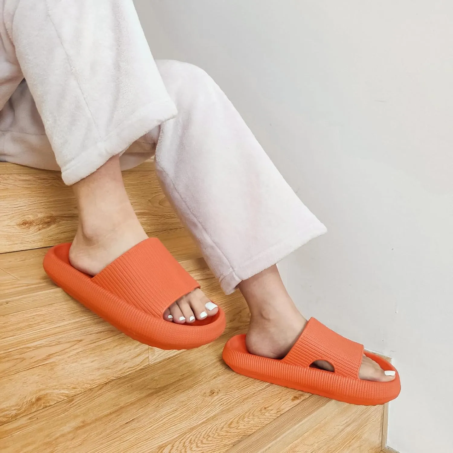 VONMAY Cloud Slides for Men and Women Quick Drying Pillow Slippers Non-Slip Shower Sandals with Cushioned Thick Sole for Comfort & Support