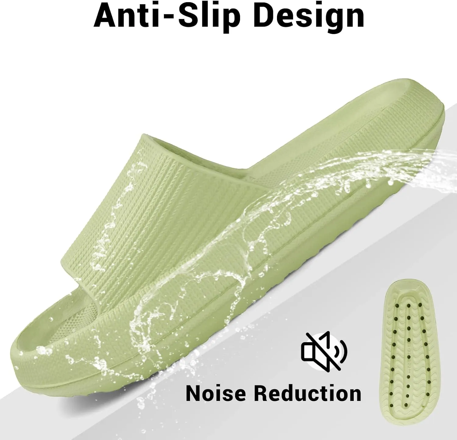 VONMAY Cloud Slides for Men and Women Quick Drying Pillow Slippers Non-Slip Shower Sandals with Cushioned Thick Sole for Comfort & Support