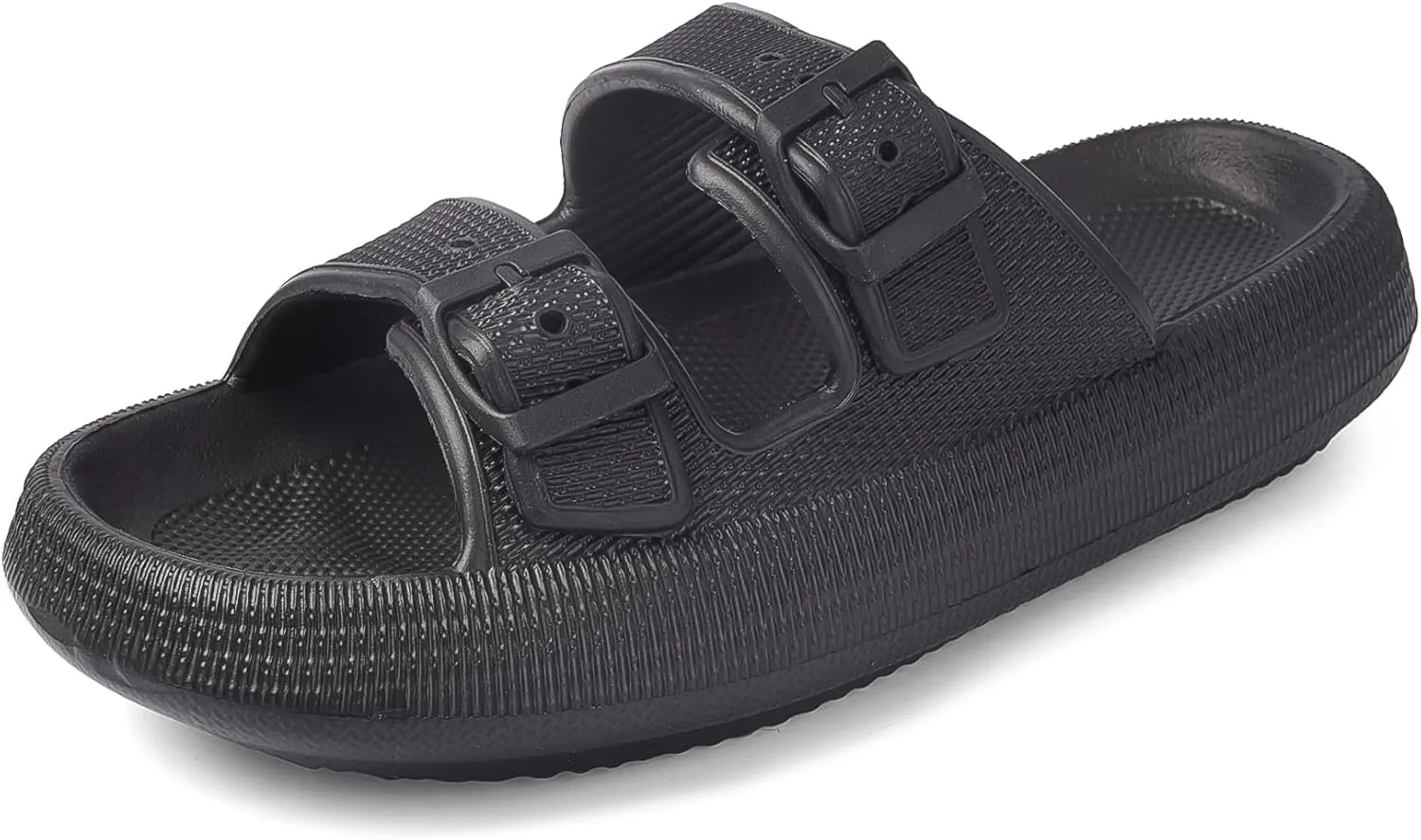 VONMAY Comfort Sandals for Women and Men Pillow Slippers Double Buckle Quick Dry Adjustable Slides Cushioned Thick Sole EVA Flat Sandals