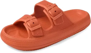 VONMAY Comfort Sandals for Women and Men Pillow Slippers Double Buckle Quick Dry Adjustable Slides Cushioned Thick Sole EVA Flat Sandals