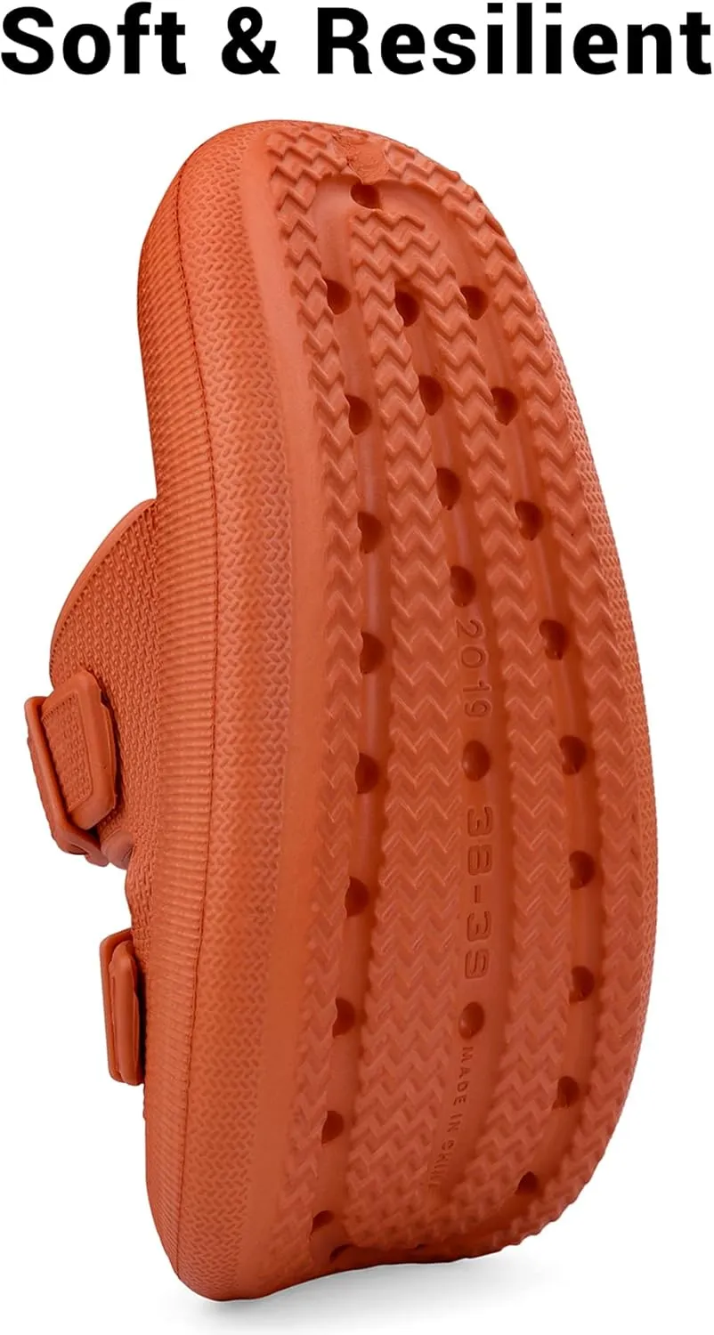 VONMAY Comfort Sandals for Women and Men Pillow Slippers Double Buckle Quick Dry Adjustable Slides Cushioned Thick Sole EVA Flat Sandals