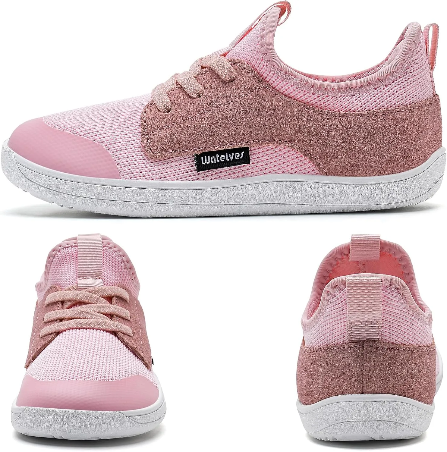 WateLves Toddler Little/Big Kid Wide Barefoot Shoes Boys Girls Minimalist Sneakers Splay Naturally Lightweight Breathable Running Tennis Shoes