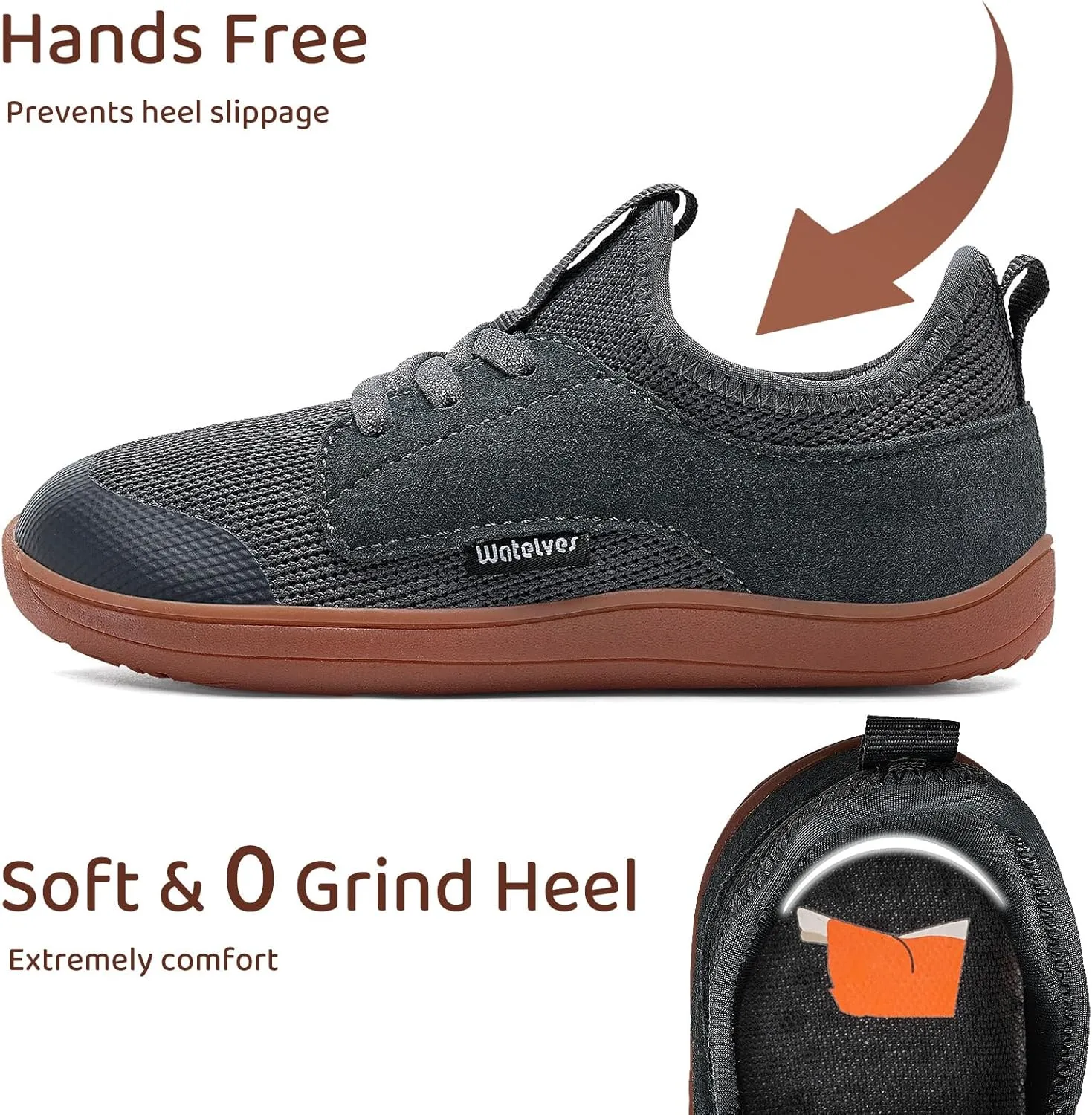 WateLves Toddler Little/Big Kid Wide Barefoot Shoes Boys Girls Minimalist Sneakers Splay Naturally Lightweight Breathable Running Tennis Shoes