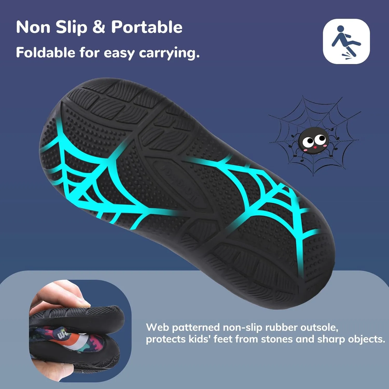 WateLves Wide Toddler Water Shoes Kids Barefoot Athletic Sneakers Girls Boys Quick Dry Aqua Socks for Beach Hiking Swim Kayak Sport Accessories, Camping Essentials