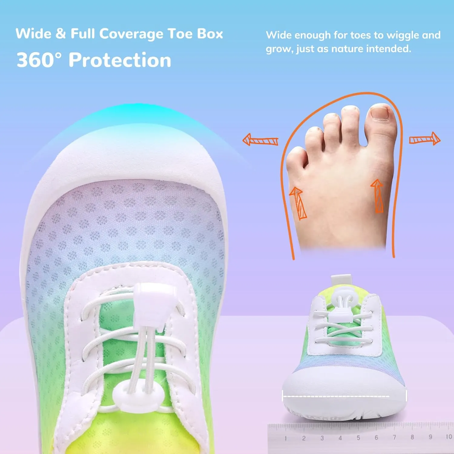 WateLves Wide Toddler Water Shoes Kids Barefoot Athletic Sneakers Girls Boys Quick Dry Aqua Socks for Beach Hiking Swim Kayak Sport Accessories, Camping Essentials