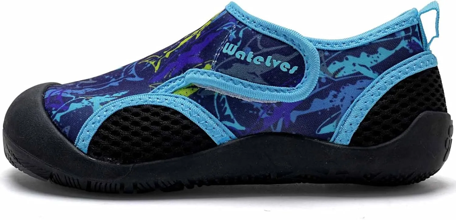 WateLves Wide Toddler Water Shoes Kids Quick Dry Barefoot Shoes Girls Boys Aqua Athletic Sneakers for Beach Hiking Swim Kayak Sport Accessories, Camping Essentials