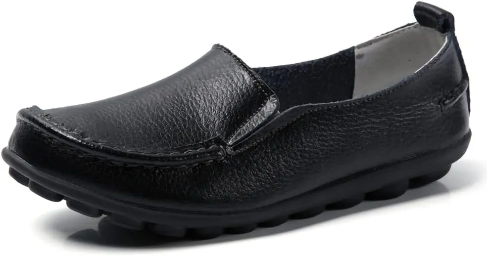 WERWAES Casual Womens Loafers Shoes Soft Leather Lightweight Classic Penny Slip-on Loafers Outdoor Indooor Walking Driving Moccasins Flats for Womens Nurse Boat Shoes