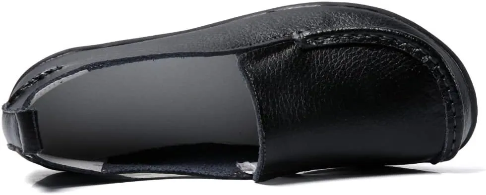WERWAES Casual Womens Loafers Shoes Soft Leather Lightweight Classic Penny Slip-on Loafers Outdoor Indooor Walking Driving Moccasins Flats for Womens Nurse Boat Shoes