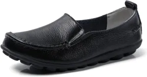 WERWAES Casual Womens Loafers Shoes Soft Leather Lightweight Classic Penny Slip-on Loafers Outdoor Indooor Walking Driving Moccasins Flats for Womens Nurse Boat Shoes