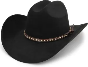 Western Cowboy Hat for Women and Men, Unisex Big Wide Brim Felt Hats for Cowboys and Cowgirls