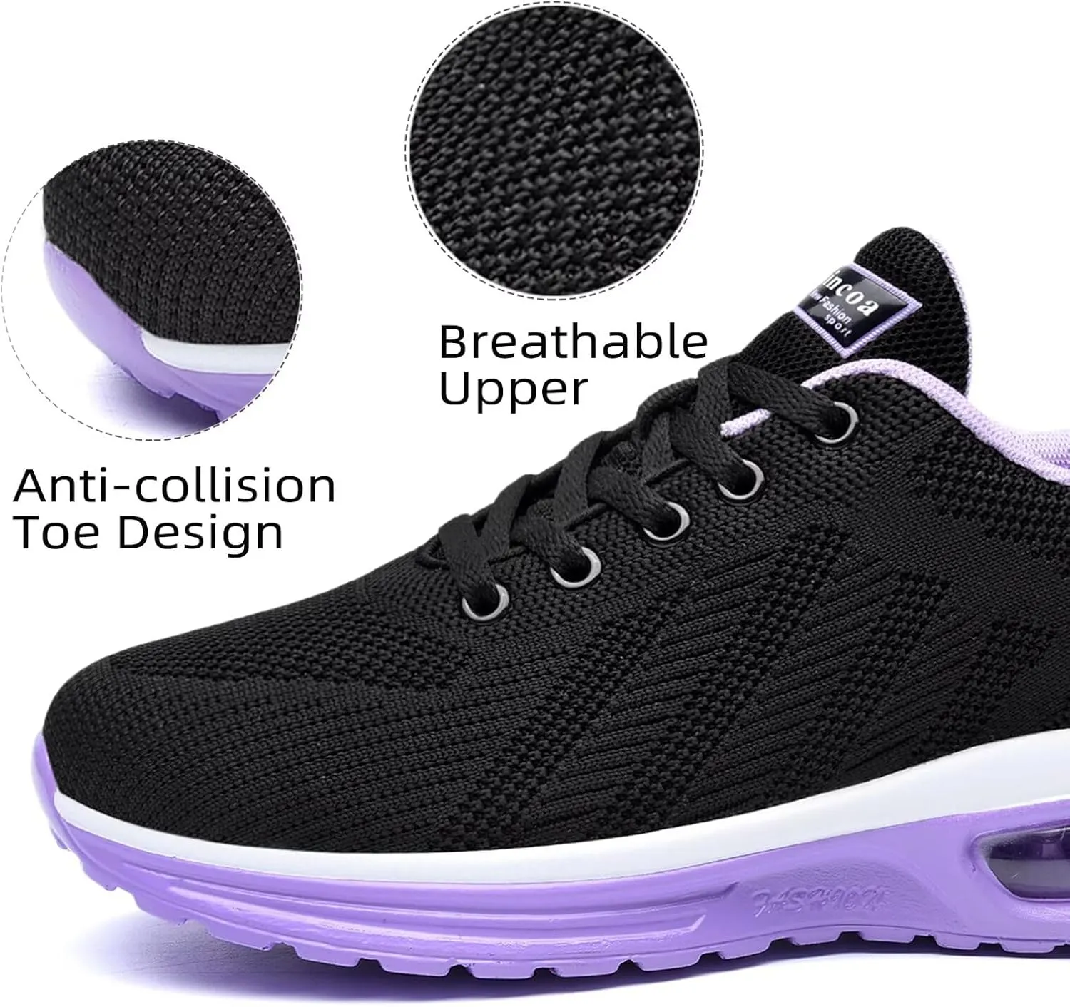 Wide Width Womens Sneakers Air Cushion Running Shoes Walking Tennis Shoes for Women