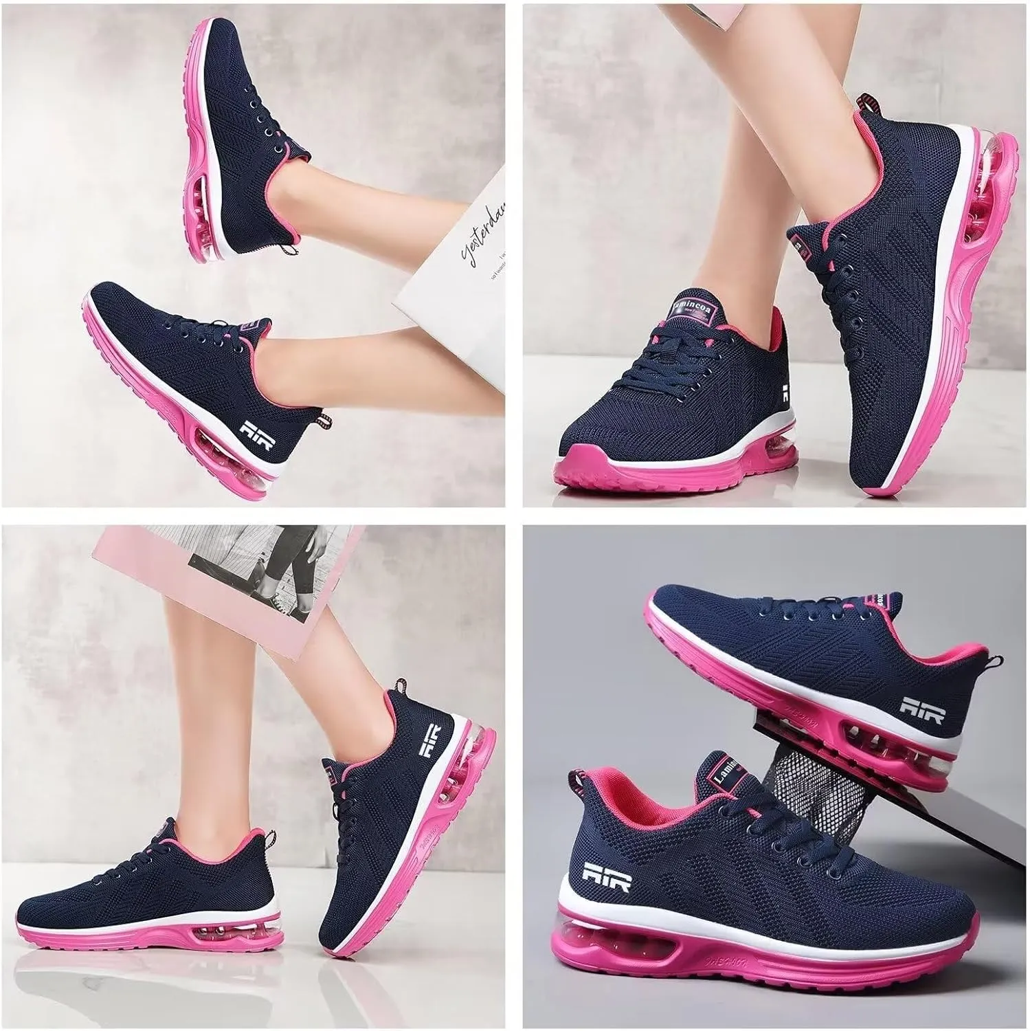 Wide Width Womens Sneakers Air Cushion Running Shoes Walking Tennis Shoes for Women