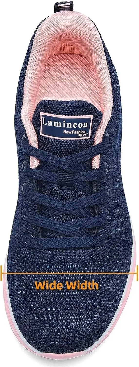 Wide Width Womens Sneakers Air Cushion Running Shoes Walking Tennis Shoes for Women