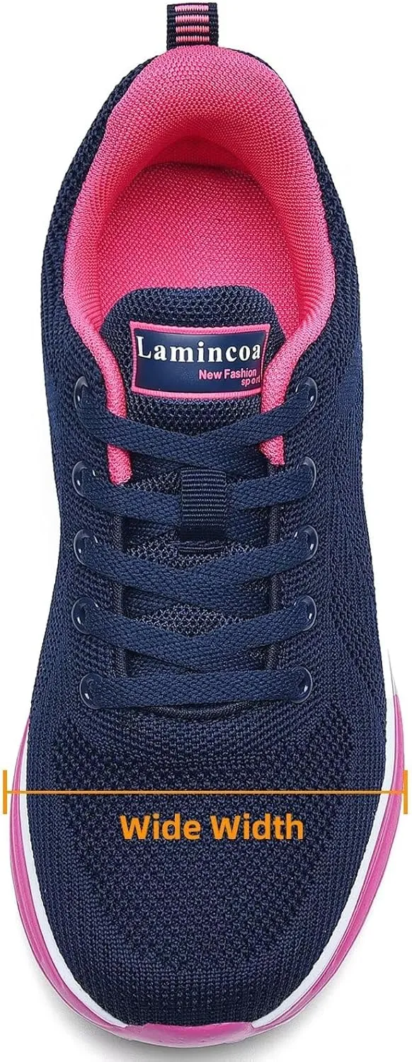 Wide Width Womens Sneakers Air Cushion Running Shoes Walking Tennis Shoes for Women
