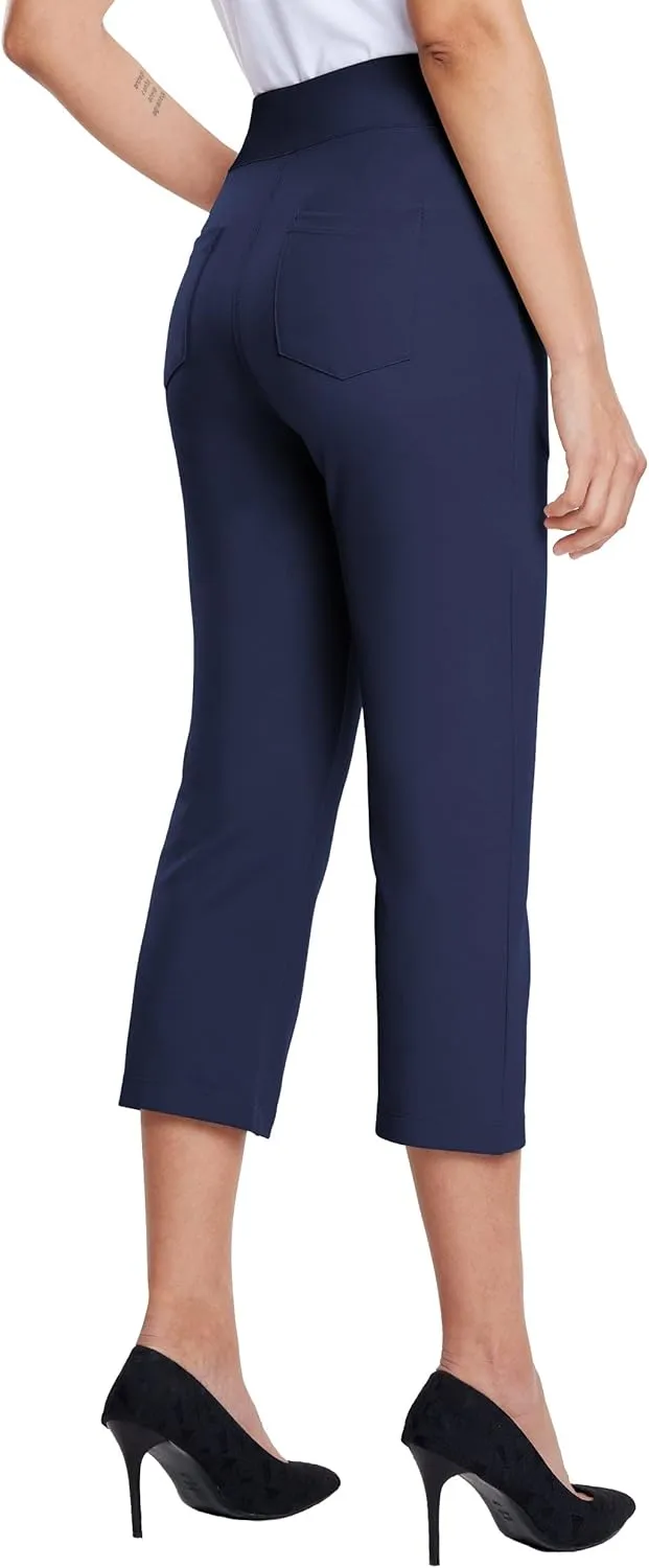 Willit Women's Capri Pants Dress Yoga Capri Stretch Business Work Casual Capris Straight Leg Office Pants 21"