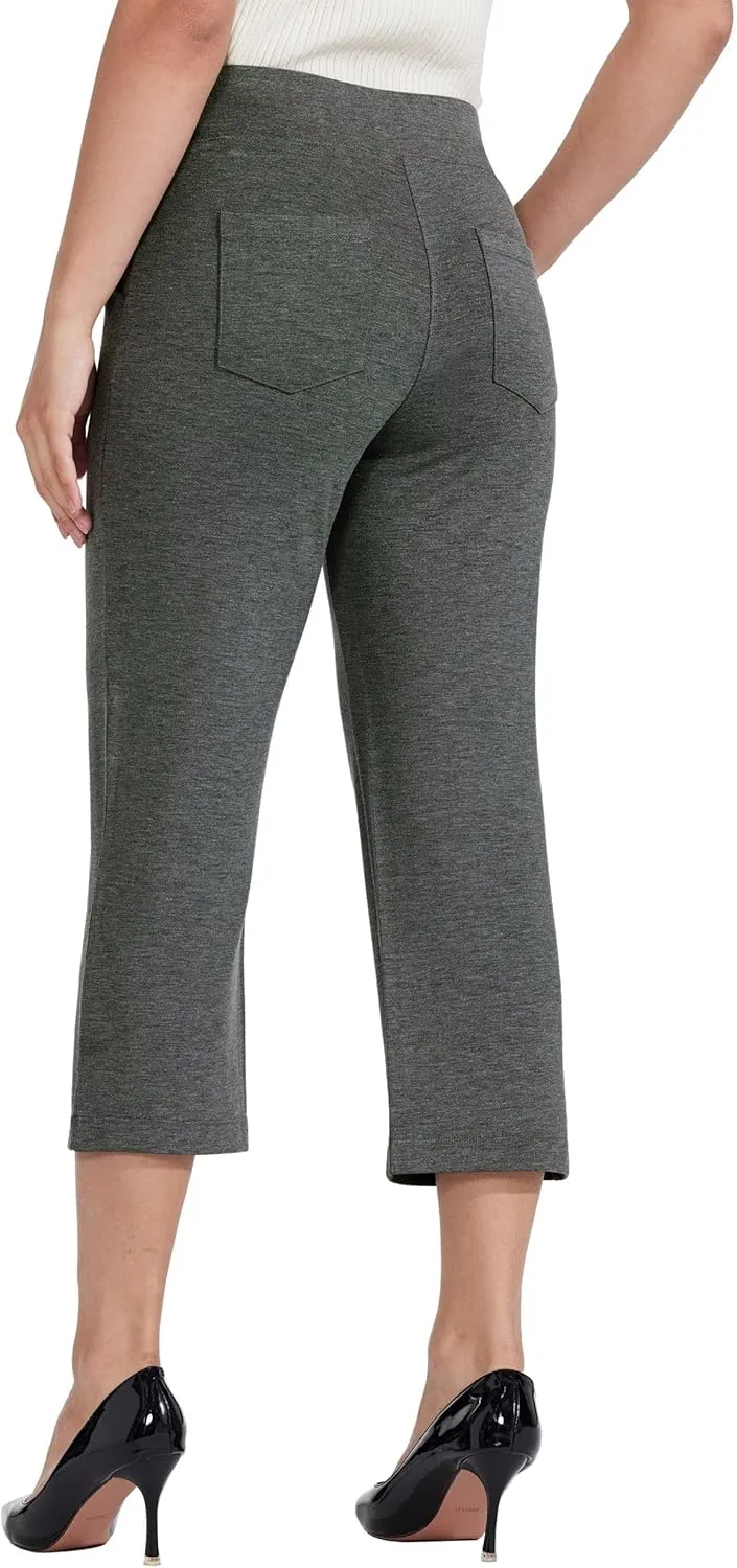Willit Women's Capri Pants Dress Yoga Capri Stretch Business Work Casual Capris Straight Leg Office Pants 21"