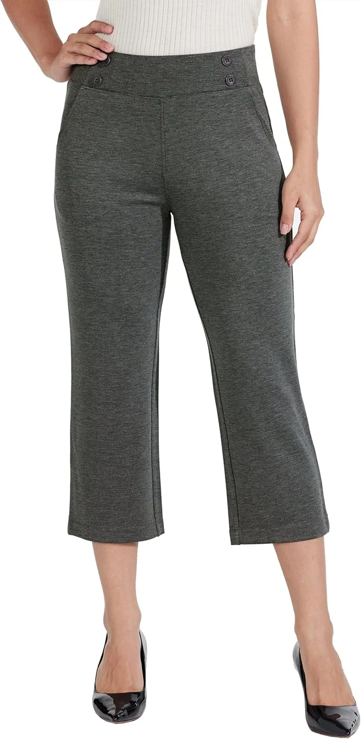 Willit Women's Capri Pants Dress Yoga Capri Stretch Business Work Casual Capris Straight Leg Office Pants 21"