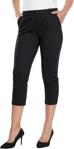 Willit Women's Capri Pants Dress Yoga Work Capri Slacks Stretch Office Business Casual Pants High Waisted 21"