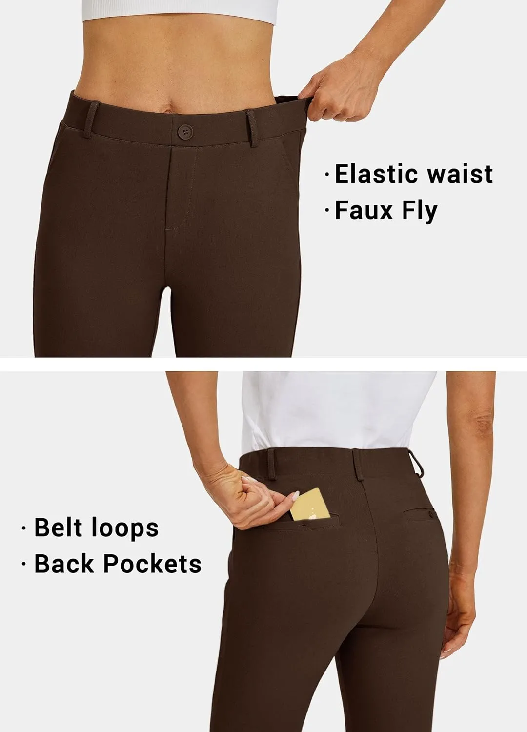 Willit Women's Capri Pants Dress Yoga Work Capri Slacks Stretch Office Business Casual Pants High Waisted 21"