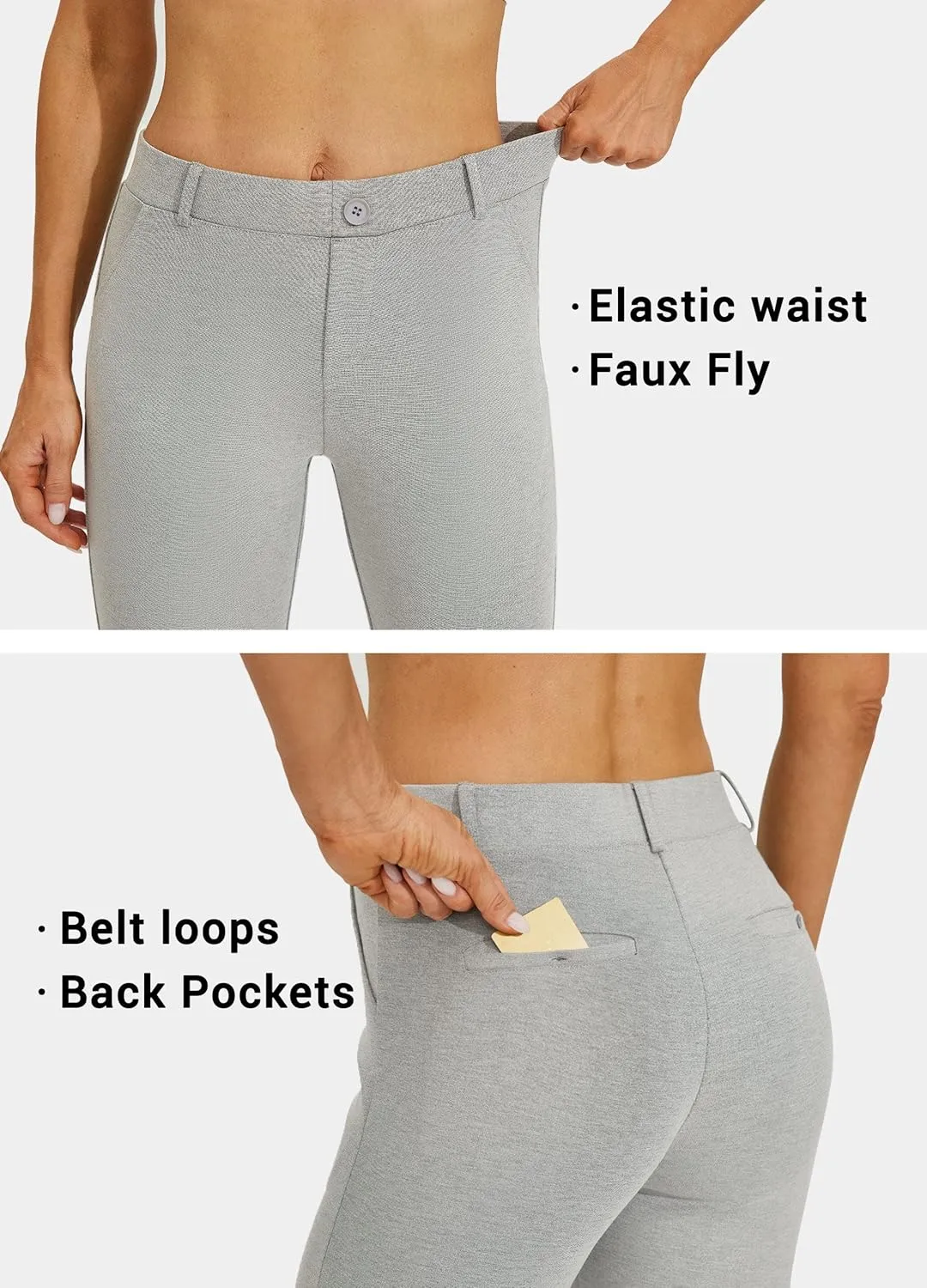 Willit Women's Capri Pants Dress Yoga Work Capri Slacks Stretch Office Business Casual Pants High Waisted 21"
