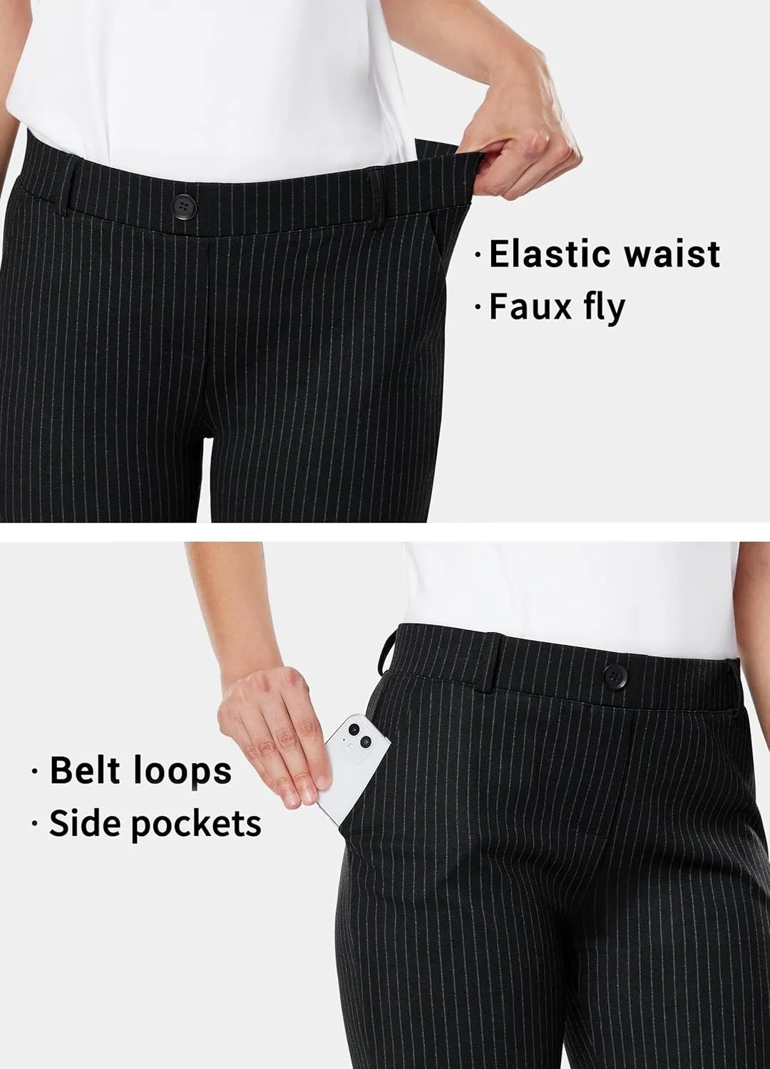 Willit Women's Capri Pants Dress Yoga Work Capri Slacks Stretch Office Business Casual Pants High Waisted 21"