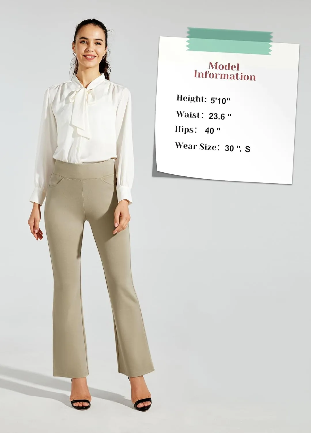 Willit Women's Yoga Dress Pants Bootcut Work Slacks Stretch Office Casual Flare Pants Petite/Regular 4 Pockets 28"/30"