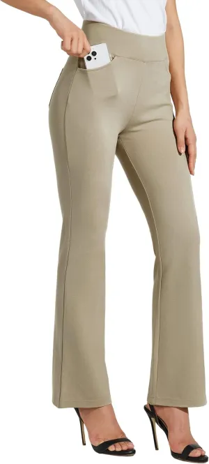 Willit Women's Yoga Dress Pants Bootcut Work Slacks Stretch Office Casual Flare Pants Petite/Regular 4 Pockets 28"/30"