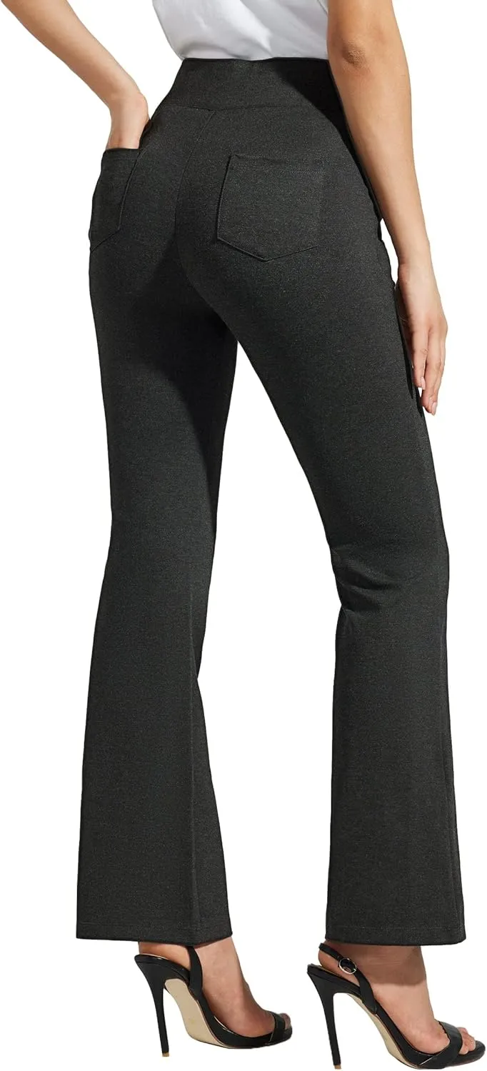 Willit Women's Yoga Dress Pants Bootcut Work Slacks Stretch Office Casual Flare Pants Petite/Regular 4 Pockets 28"/30"