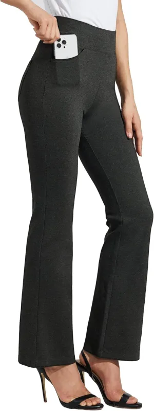 Willit Women's Yoga Dress Pants Bootcut Work Slacks Stretch Office Casual Flare Pants Petite/Regular 4 Pockets 28"/30"