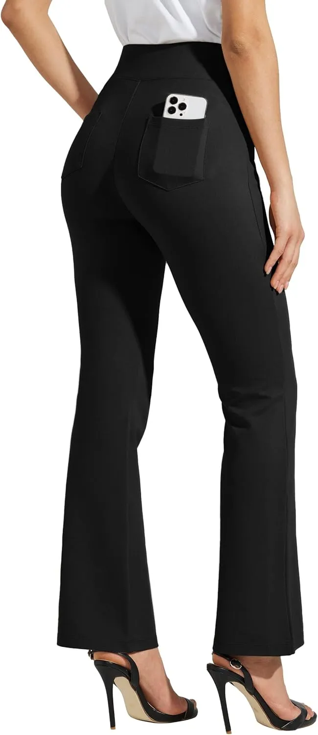 Willit Women's Yoga Dress Pants Bootcut Work Slacks Stretch Office Casual Flare Pants Petite/Regular 4 Pockets 28"/30"