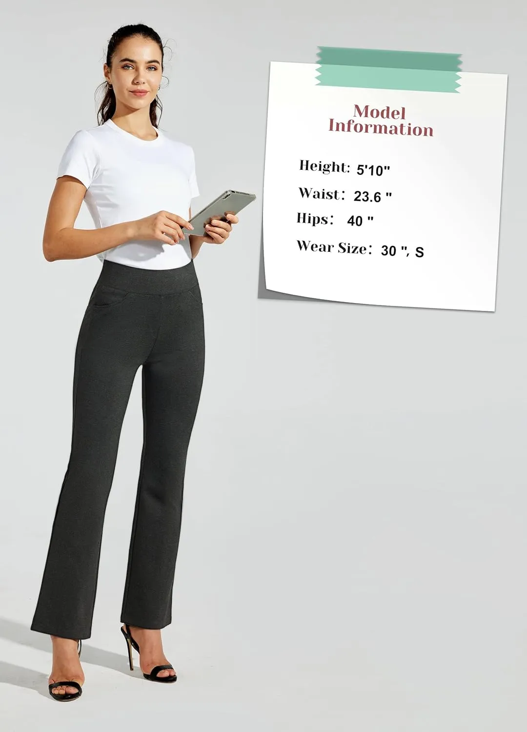 Willit Women's Yoga Dress Pants Bootcut Work Slacks Stretch Office Casual Flare Pants Petite/Regular 4 Pockets 28"/30"