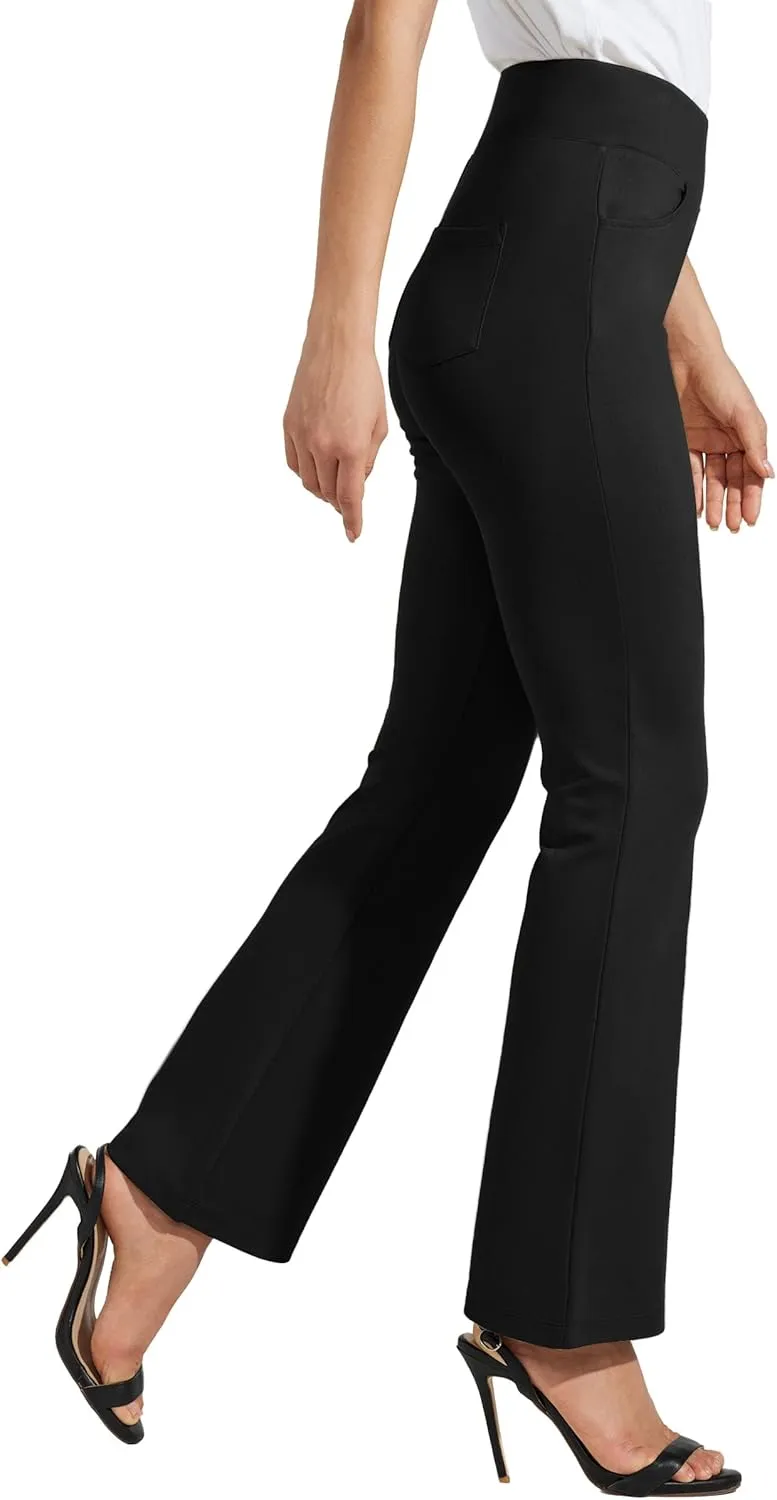 Willit Women's Yoga Dress Pants Bootcut Work Slacks Stretch Office Casual Flare Pants Petite/Regular 4 Pockets 28"/30"