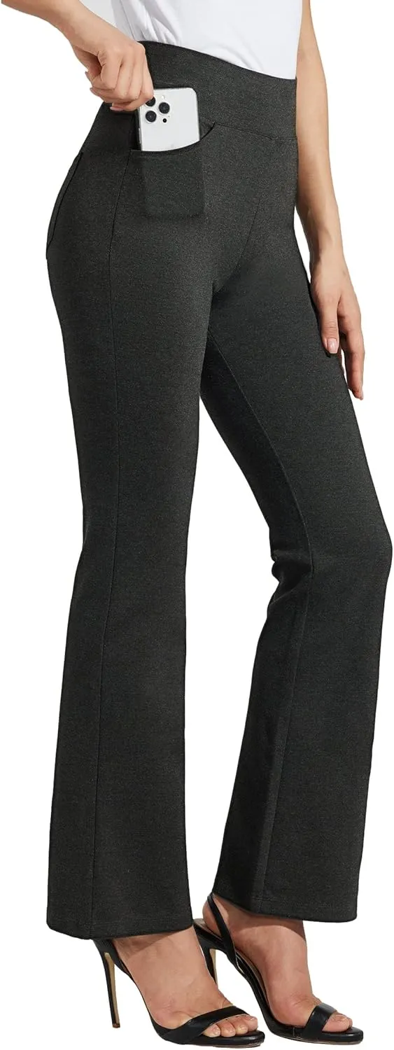 Willit Women's Yoga Dress Pants Bootcut Work Slacks Stretch Office Casual Flare Pants Petite/Regular 4 Pockets 28"/30"