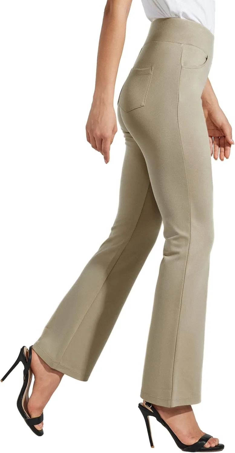 Willit Women's Yoga Dress Pants Bootcut Work Slacks Stretch Office Casual Flare Pants Petite/Regular 4 Pockets 28"/30"
