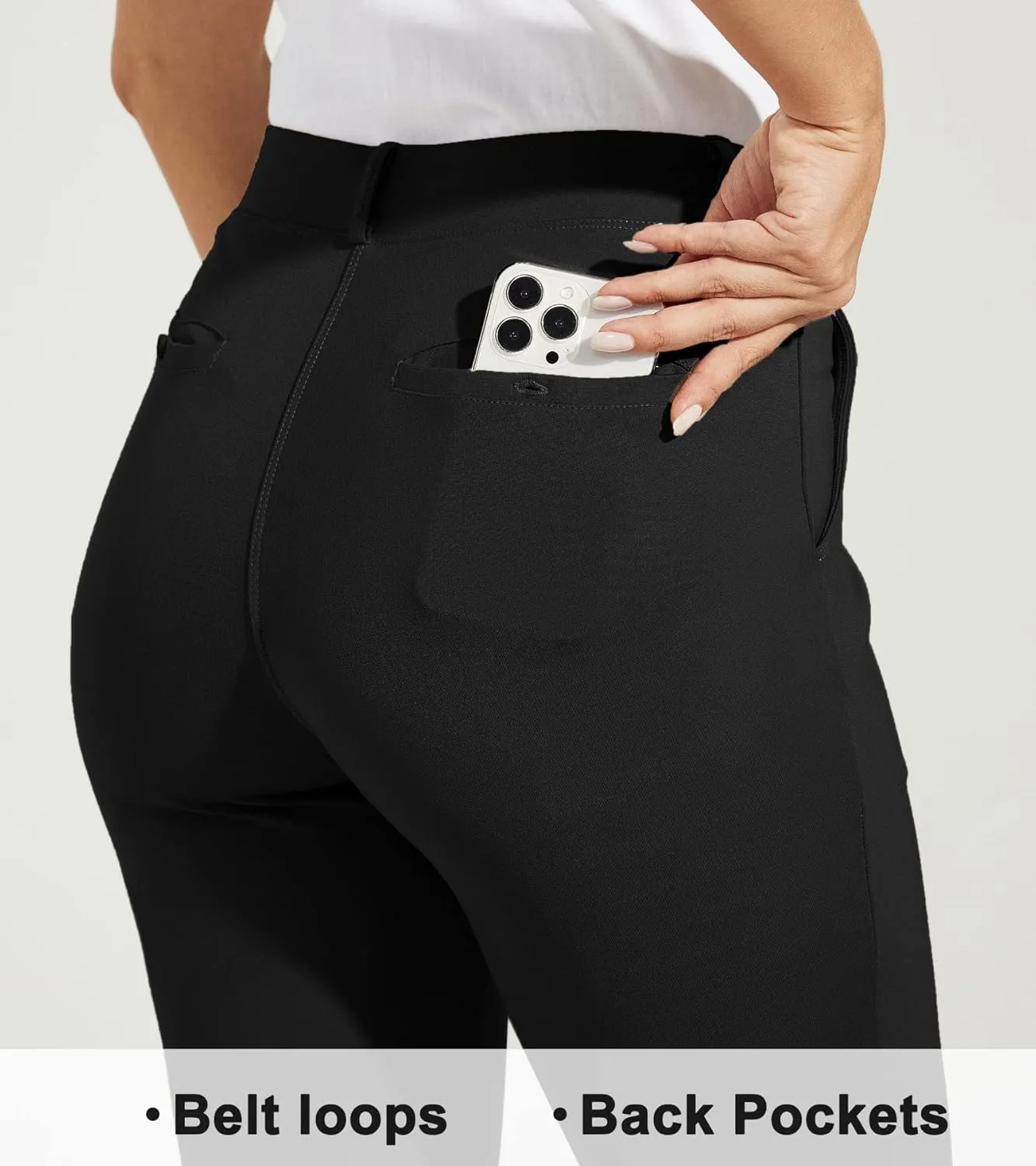 Willit Women's Yoga Dress Pants Skinny Work Slacks Leggings Slim Fit Stretch Office Casual Pants Pockets 27"/28"/29"/30"