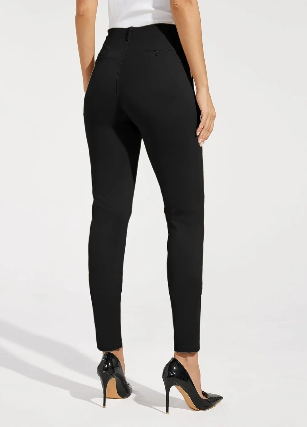 Willit Women's Yoga Dress Pants Skinny Work Slacks Leggings Slim Fit Stretch Office Casual Pants Pockets 27"/28"/29"/30"