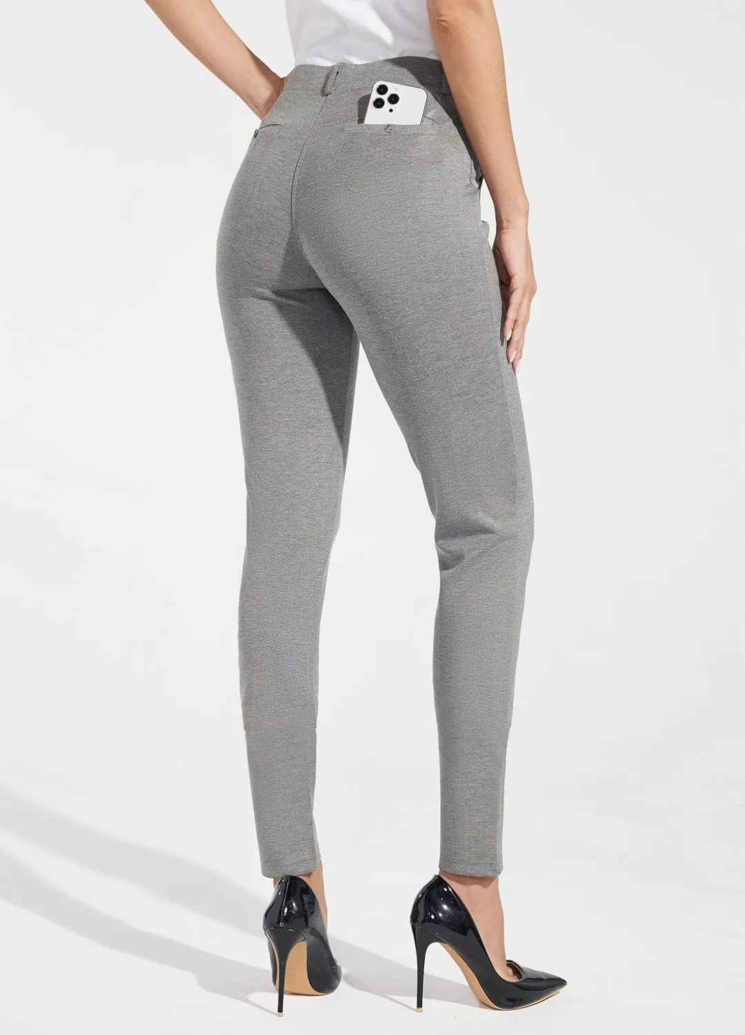 Willit Women's Yoga Dress Pants Skinny Work Slacks Leggings Slim Fit Stretch Office Casual Pants Pockets 27"/28"/29"/30"