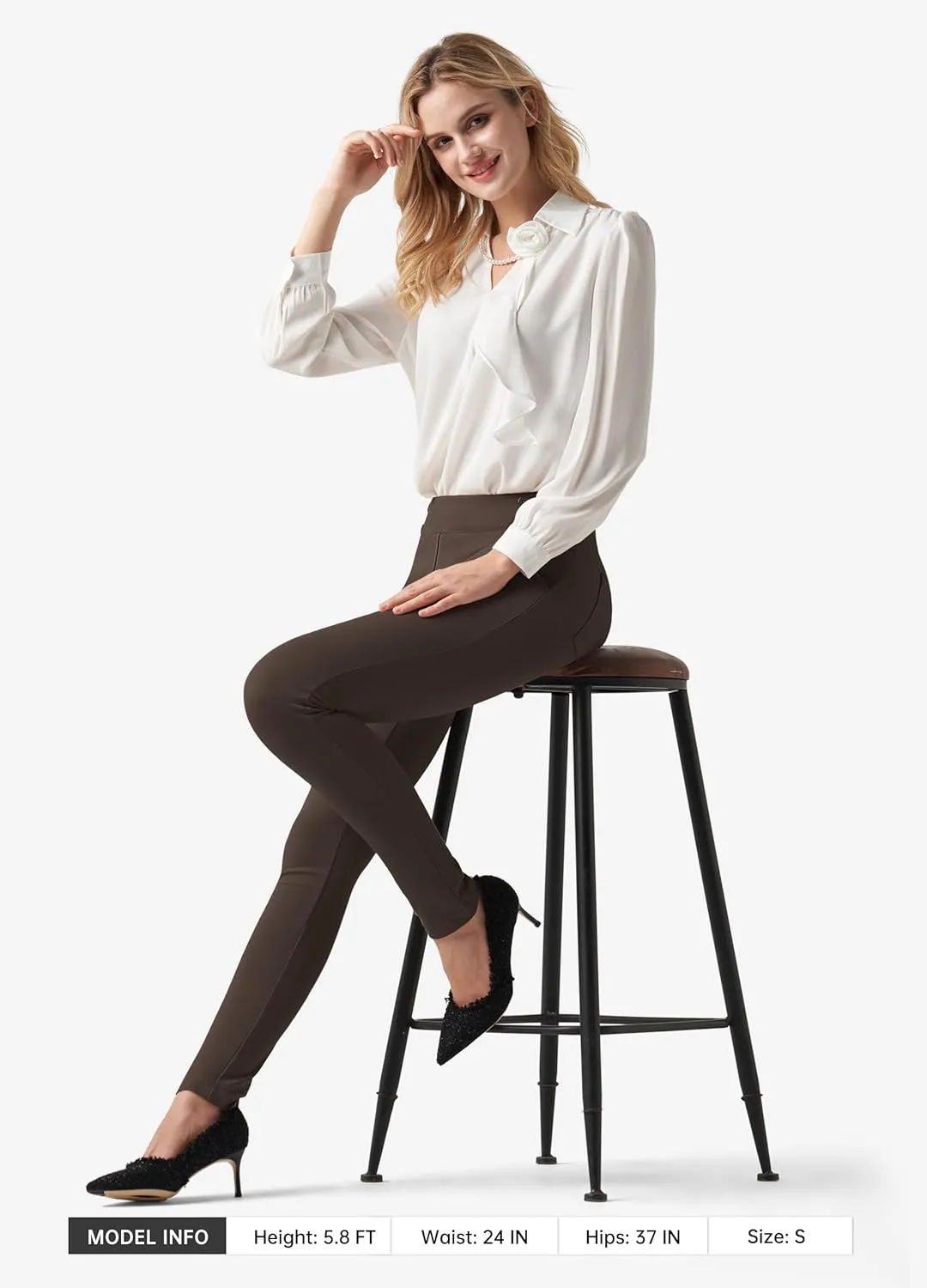 Willit Women's Yoga Dress Pants Skinny Work Slacks Leggings Stretch Office Pants High Waisted Business Casual Pants 27"/28"