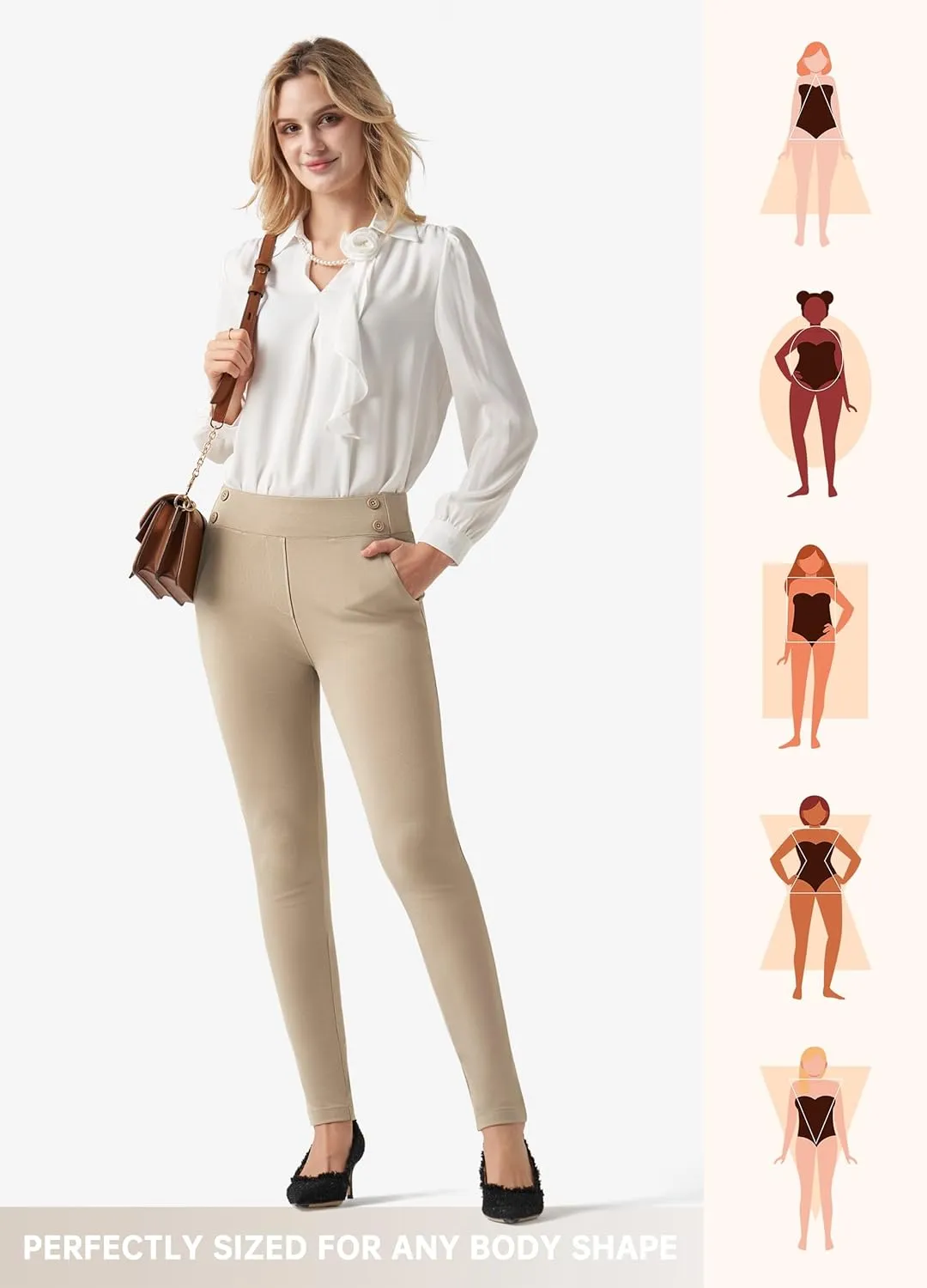 Willit Women's Yoga Dress Pants Skinny Work Slacks Leggings Stretch Office Pants High Waisted Business Casual Pants 27"/28"