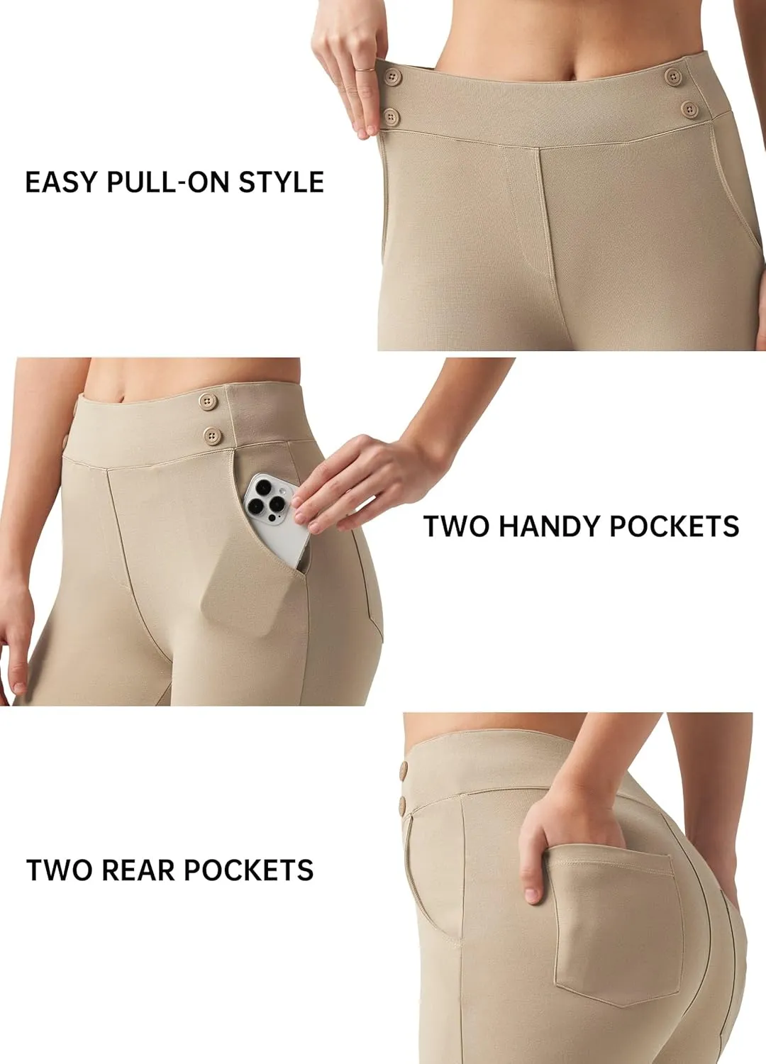 Willit Women's Yoga Dress Pants Skinny Work Slacks Leggings Stretch Office Pants High Waisted Business Casual Pants 27"/28"