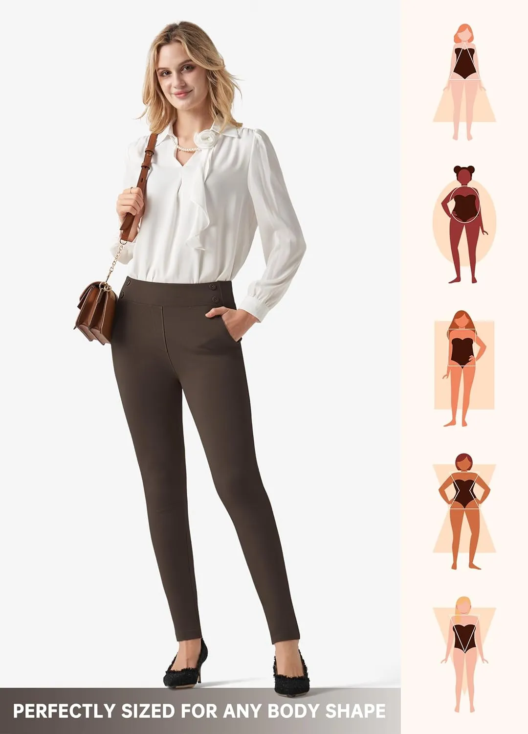 Willit Women's Yoga Dress Pants Skinny Work Slacks Leggings Stretch Office Pants High Waisted Business Casual Pants 27"/28"