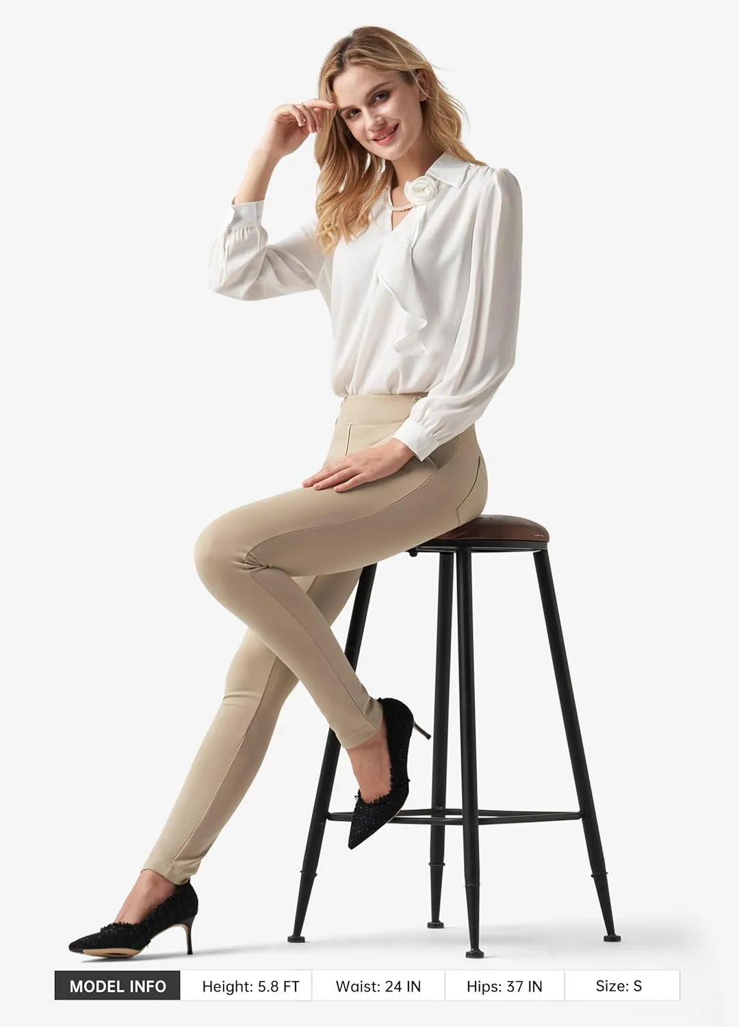 Willit Women's Yoga Dress Pants Skinny Work Slacks Leggings Stretch Office Pants High Waisted Business Casual Pants 27"/28"