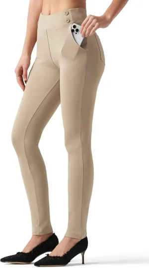 Willit Women's Yoga Dress Pants Skinny Work Slacks Leggings Stretch Office Pants High Waisted Business Casual Pants 27"/28"