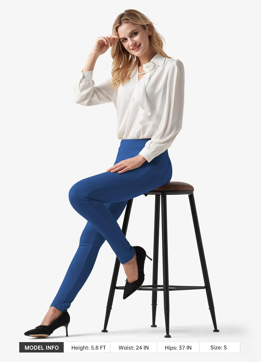 Willit Women's Yoga Dress Pants Skinny Work Slacks Leggings Stretch Office Pants High Waisted Business Casual Pants 27"/28"